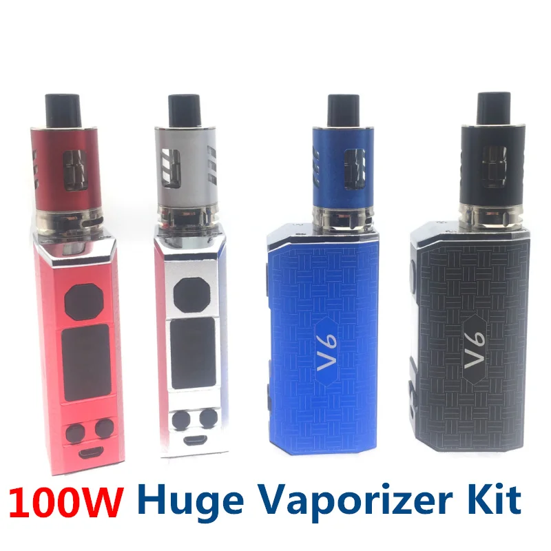 

New Electronic Cigarette 40W-80W-100W Adjustable Vape Mod Huge V6 kit 2200mah Battery 2ml 0.2ohm tank e-cigarette Atomizer vapor
