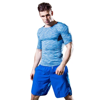 

New Running Set For Men T-shirt Shorts 2 Piece Breathable Quick Dry Soccer Basketball Sports Suit Gym Crossfit Men's Sportswear