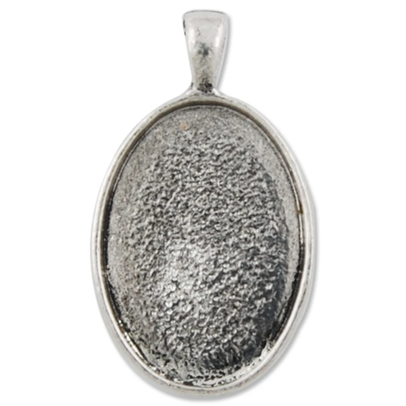 18*25MM Blank Bezel Pendant Trays Oval Cabochon Settings, Antique