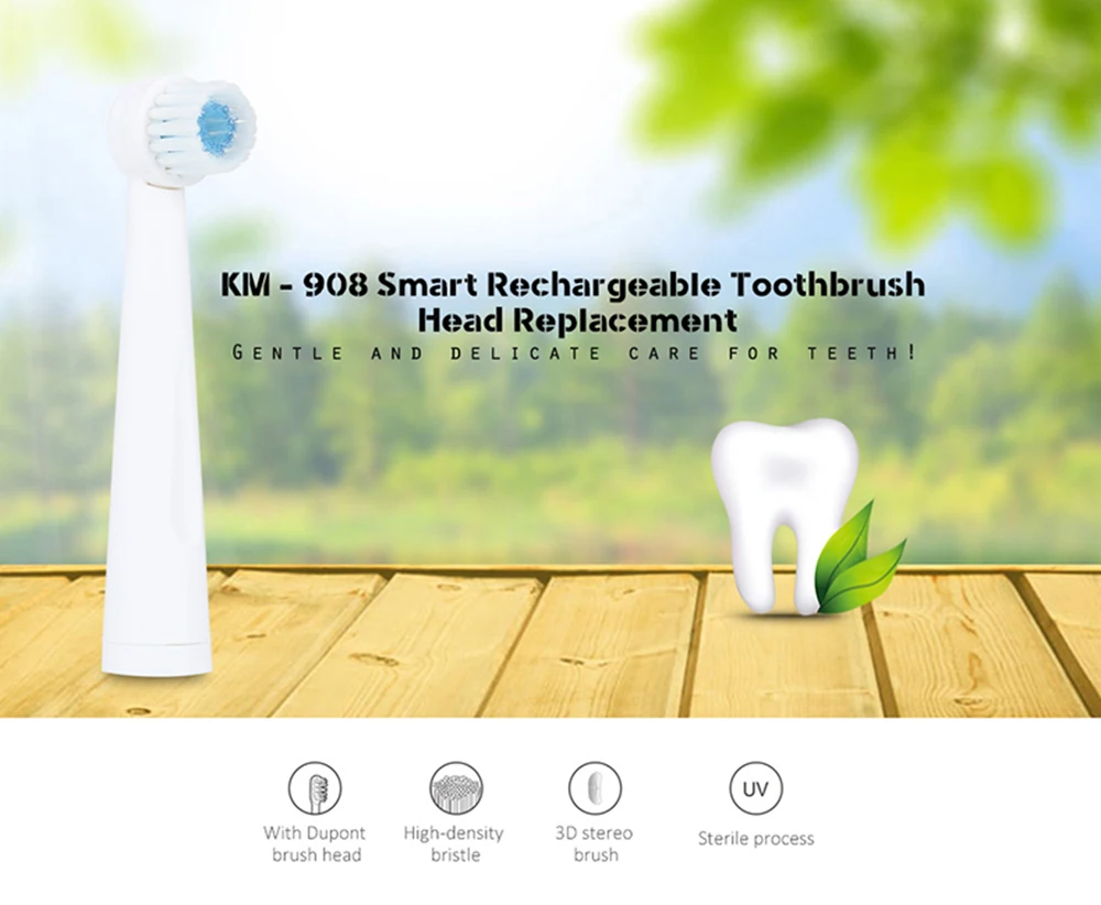 Kemei 908 Smart индуктивной Перезаряжаемые автоматический Зубная щётка замены головки, гигиена полости рта, уход за зубами 5