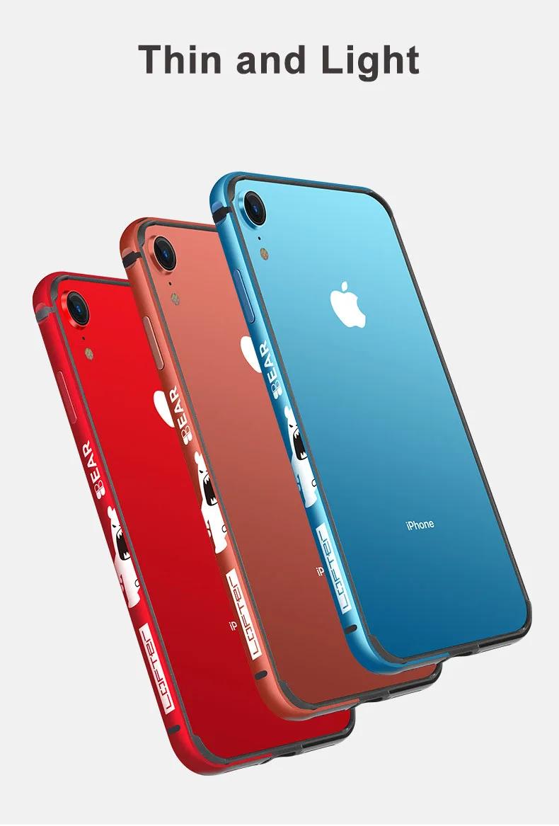 Роскошный Модный Алюминиевый металлический бампер для iphone XR мультфильм шаблон защитный щит Рамка для iphone 11