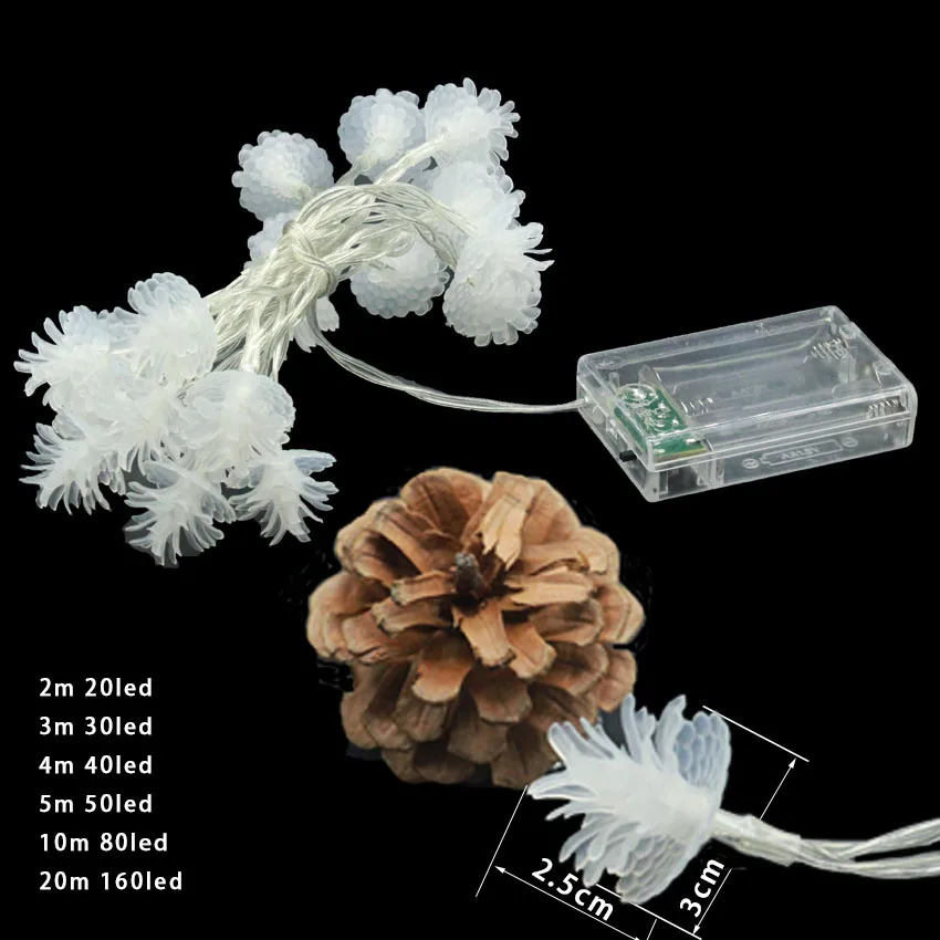 2m 3m 4m 5m 10m Pine Cone pendants Fairy led garland on AA batteries Christmas outdoor string lights New year party wedding deco 2m 3m 4m 5m 10m Pine Cone pendants Fairy led garland on AA batteries Christmas outdoor string lights New year party wedding deco