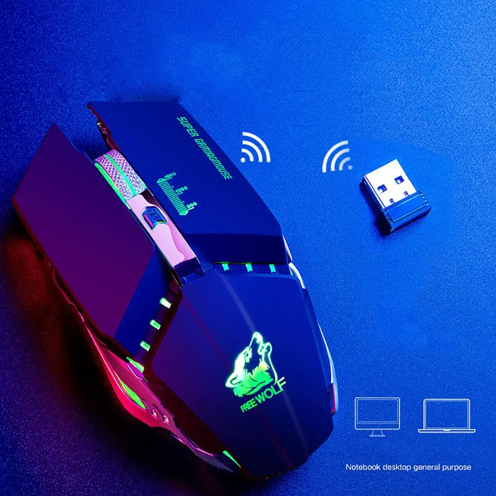 Профессиональная Беспроводная игровая мышь 2 4g 7 кнопок 1600 dpi регулируемая
