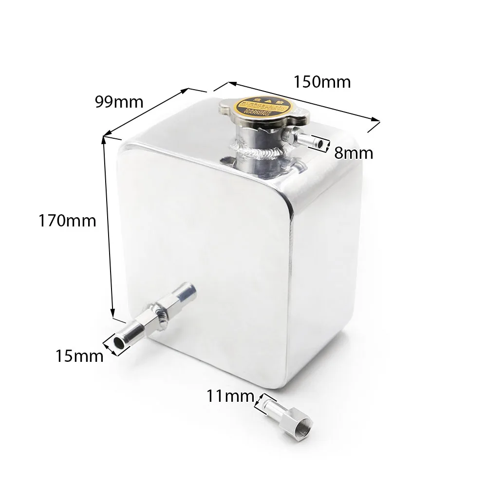 WLR-2L литровый полированный сплав коллектор расширительный резервуар для воды и крышка коллектора для воды бак охлаждающей жидкости перелива резервуар комплект WLR-TK24