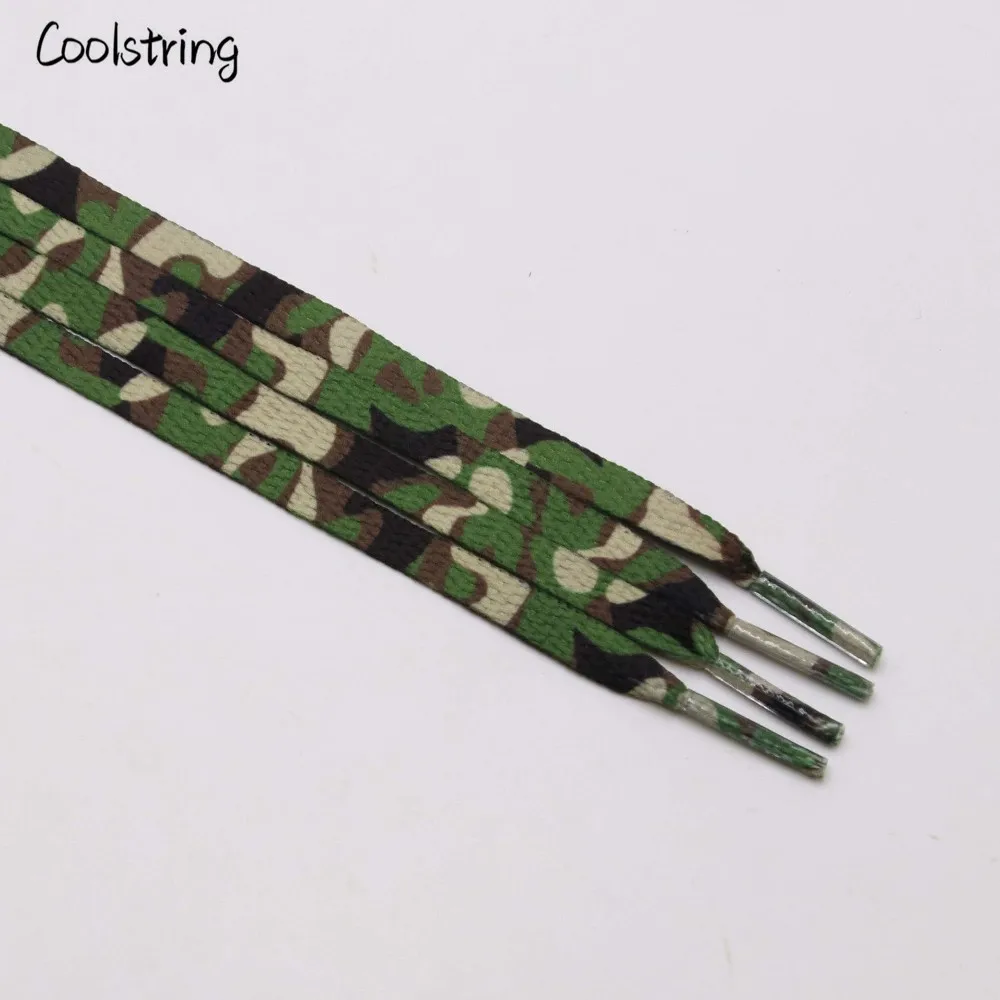 Coolstring Laces Manufacturers Digital Print Flat Camouflage Shoelaces Custom 60-180cm Camo Sports Bootlaces Printing 7mm Width