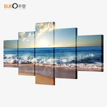 5 piece canvas art picture modular Sea painting modern pictures on the wall for the kitchen home wall art decoration Waterproof