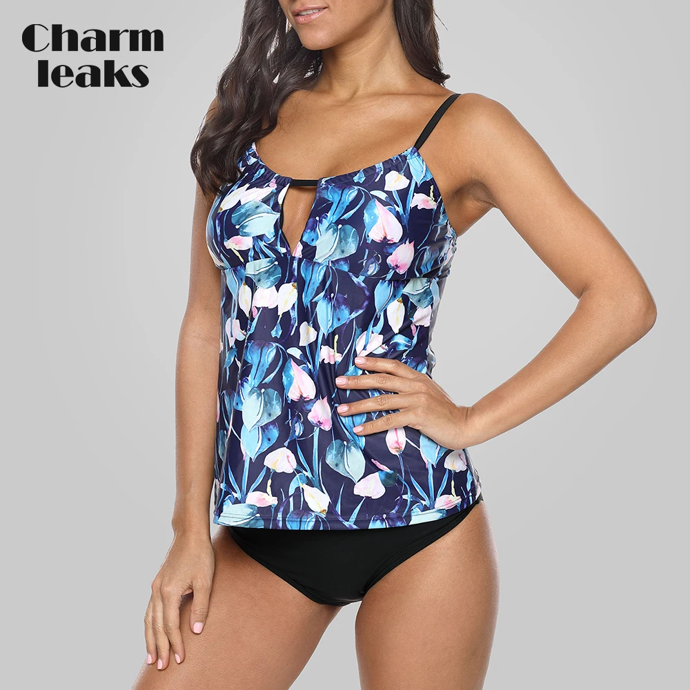 Charmleaks Tankini Set Women Swimwear Vintage Floral Print Swimsuit Padded Swimwear Bathing Suit Beach Wear Bikini цена Charmleaks Tankini Set Women Swimwear Vintage Floral Print Swimsuit Padded Swimwear Bathing Suit Beach Wear Bikini цены онлайн