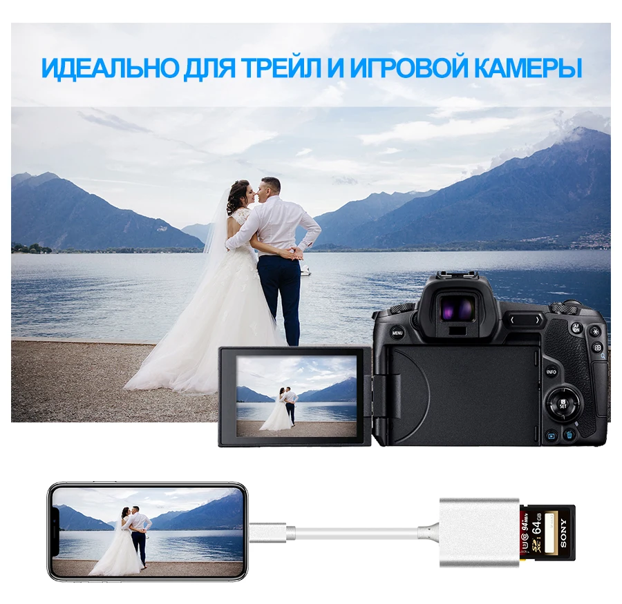 Rocketek OTG кард-ридер для SD TF CF смарт-камера карта адаптер для считывателей для iPhone iPod Apple карты памяти использовать не нужно приложение