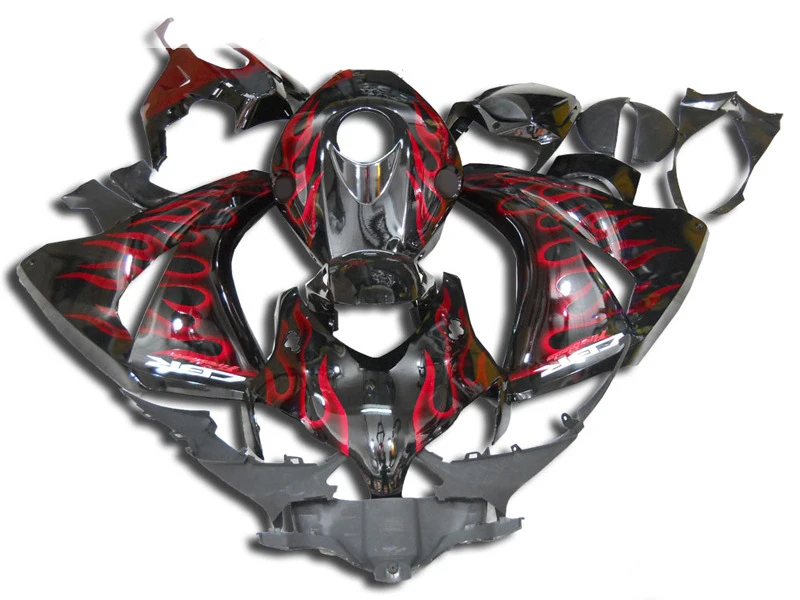 L36-quality red flames black fairing kit for 2008 2009 2010 2011 CBR1000RR CBR1000 08 09 10 11 CBR 1000RR Injection molding | Автомобили и
