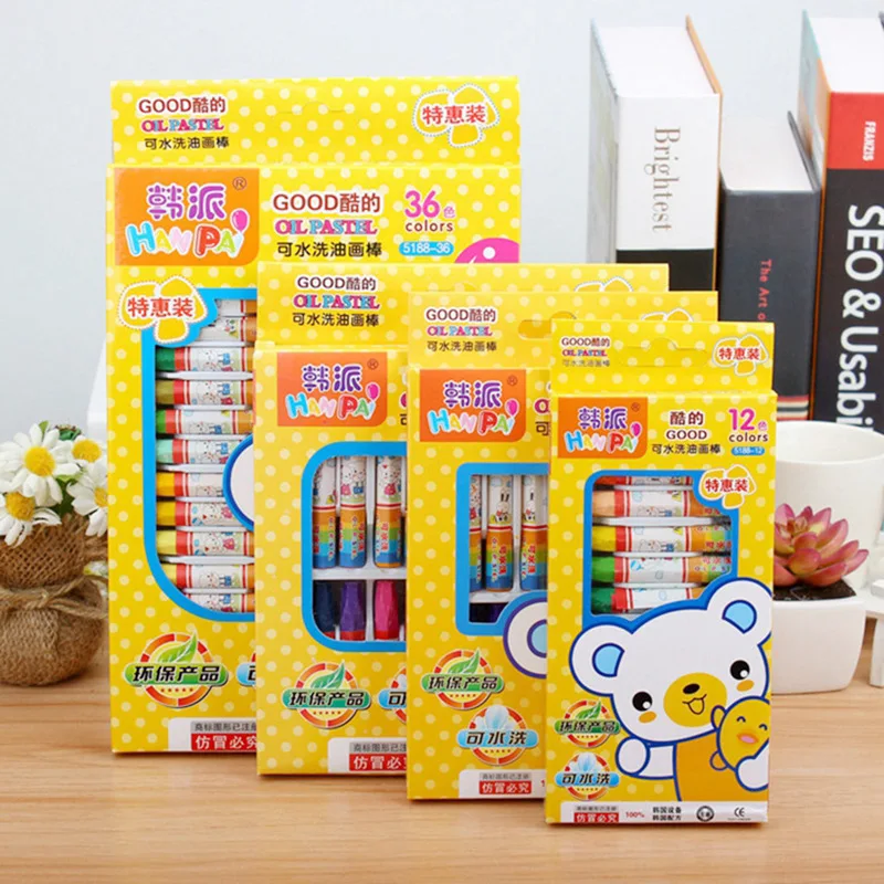 

12/24/36 Colors Kids Wax Crayon Soft Oil Pastel Painting Chalk Pastels Oil Painting Stick Crayon Child Safety Non-toxic Student