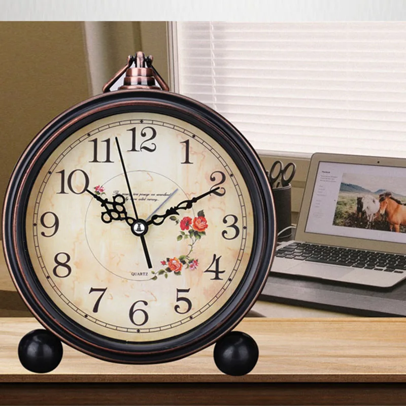 Vintage Alarm Clock Home Decoration Bedside Wake Up Table Clocks for Living Room Bedroom E2S Vintage Alarm Clock Home Decoration Bedside Wake Up Table Clocks for Living Room Bedroom E2S