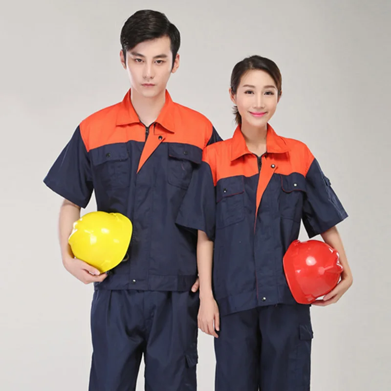 Summer Workman Uniform Mechanic Workwear Garageman Short Sleeve