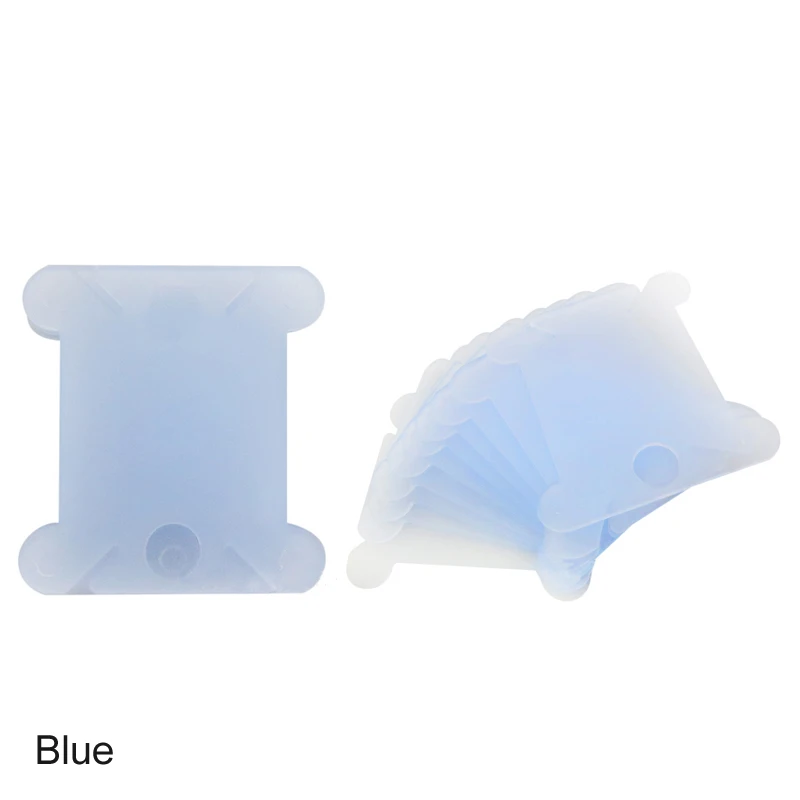 Катушка с нитками держатель доска пластиковая катушка Моток обмотка пластинчатая доска крестиком прозрачная доска швейный инструмент - Цвет: Синий
