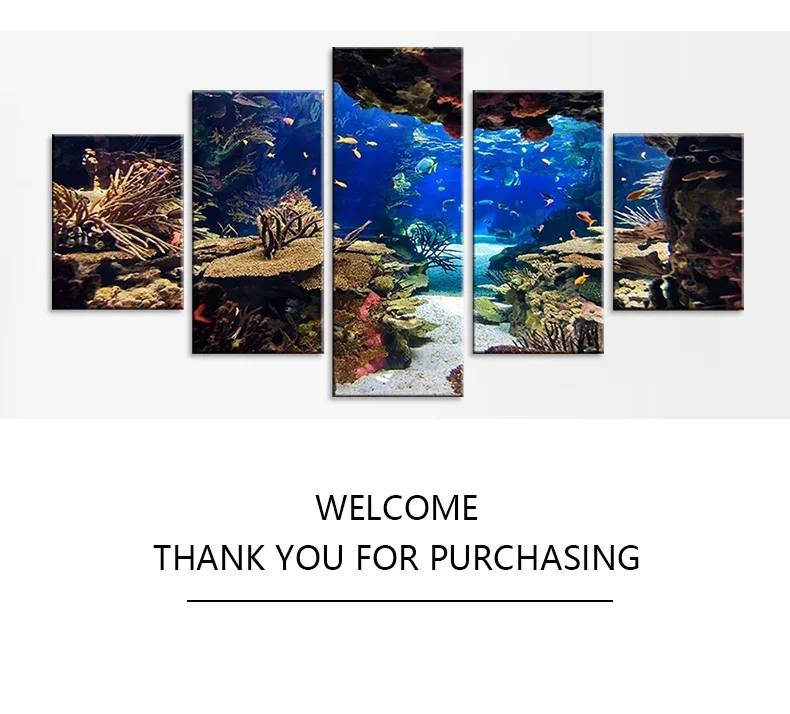 5 шт. холст настенное искусство HD Печать картинки Подводный мир Рыбы коралловых рифов картины морской пейзаж плакаты украшения для дома комнаты без рамы