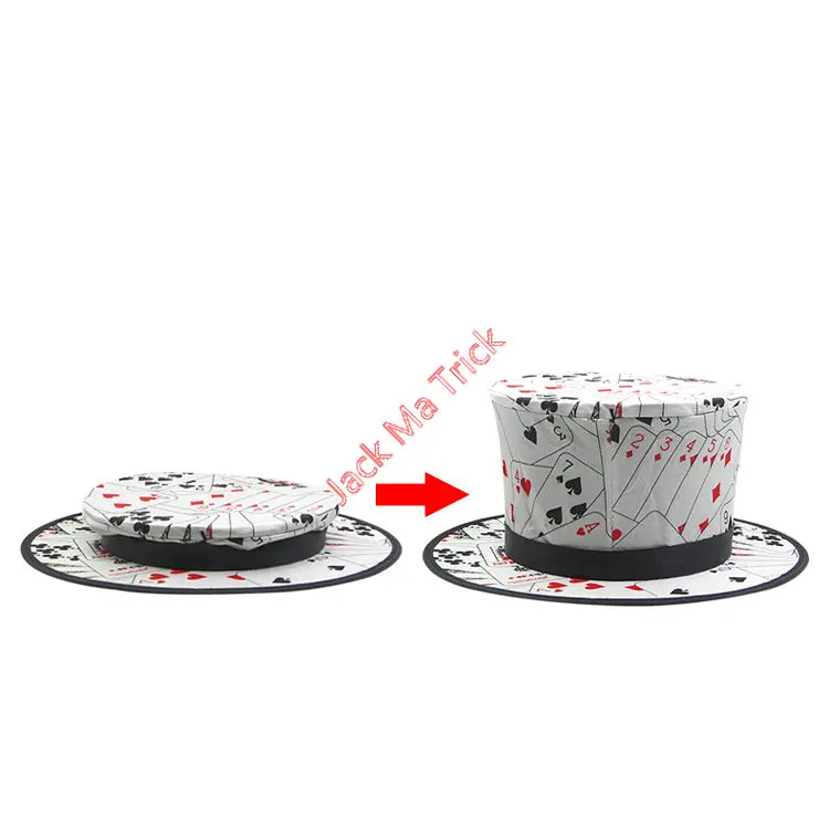 

Folding Top Hat - Playing Card Pattern - Stage Magic, Magic Trick,Party Trick