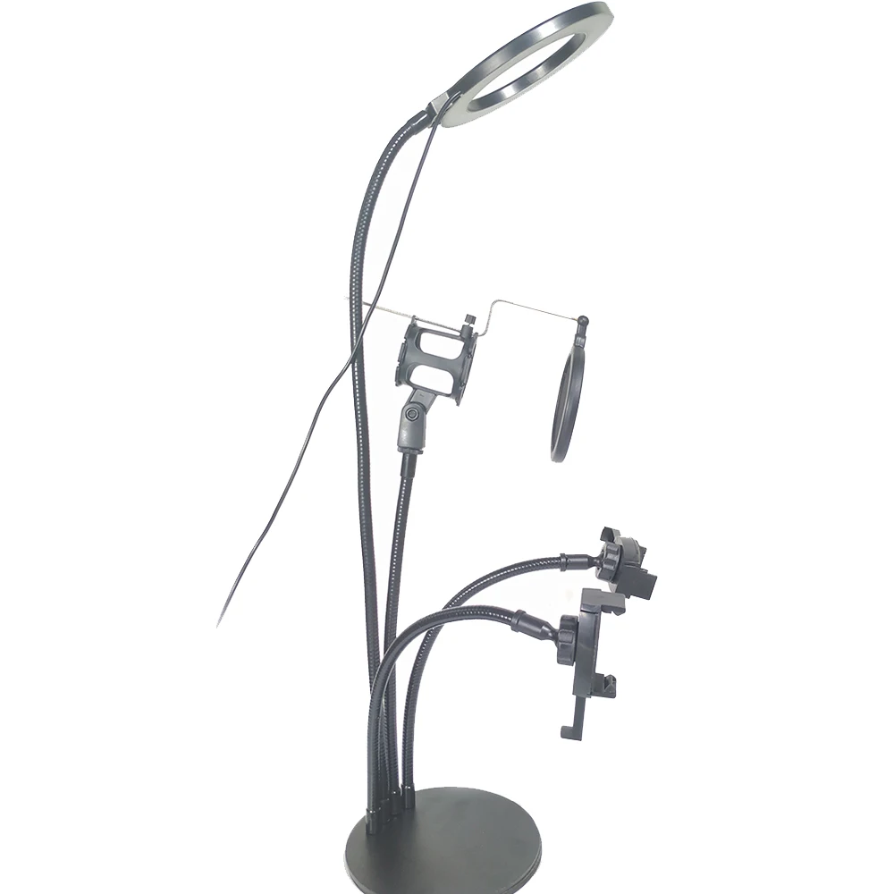  4 in 1 Multi-function Stands with 16cm LED Ring Flash Light Mounts Holder for Microphones Tripod fo - 33004645647