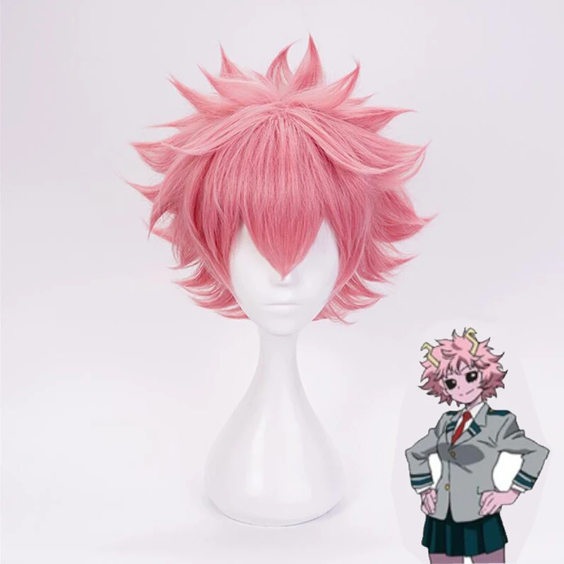 Boku no Hero Academy Mina Ashido парик косплей костюм мой герой Academy для мужчин и женщин короткие синтетические волосы вечерние ролевые игры парики