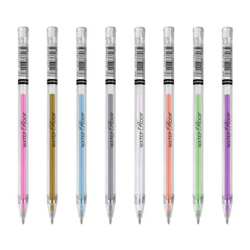 

Black Card Highlighter Marker Pen 8 Multi Color Shining Painting Gelpen Gift Office School Home Stationery White Silver Gold Pen