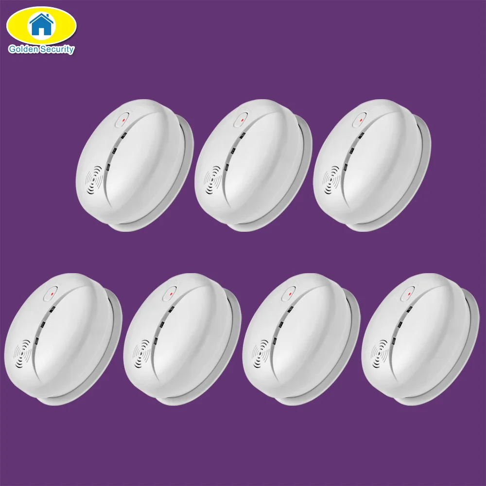 

Golden Security 7pcs Wireless Smoke Alarm Fire Smoke Sensor High Sensitivity for WiFi GSM Home Security Alarm System
