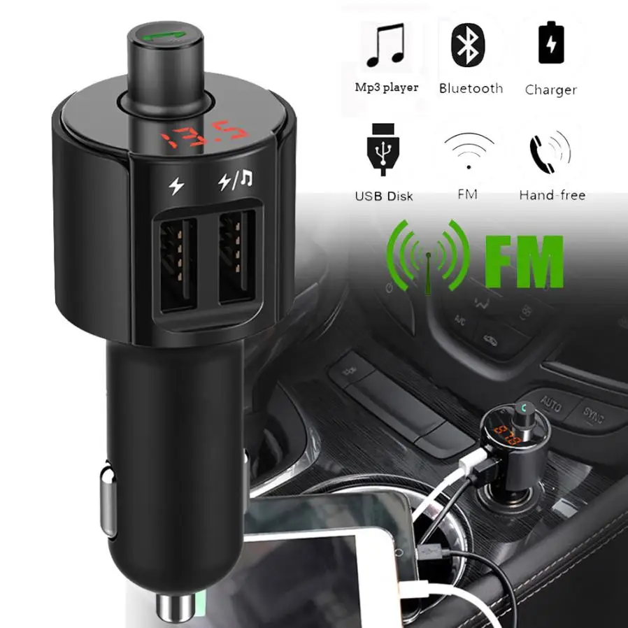 Лидер продаж автомобильный fm передатчик с Bluetooth беспроводной радиоадаптер mp3