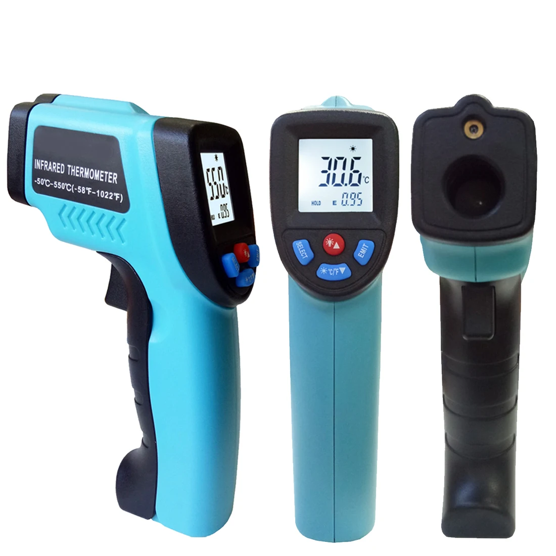 

Good -50~550 C Digital infrared Thermometer laser Temperature Gun Pyrometer Aquarium Emissivity Adjustable