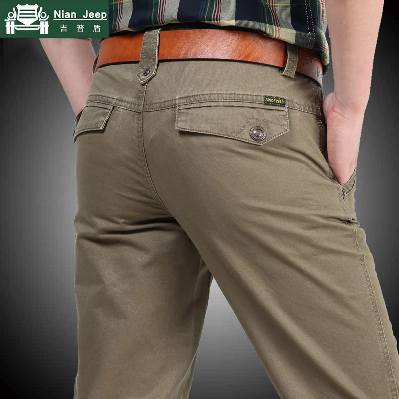 Kaufen NIANJEEP Marke 100% Baumwolle Cargo Pants männer Military Stil Armee Lange Hosen männer taschen Baggy Herren Pantalones Jogginghose 2153