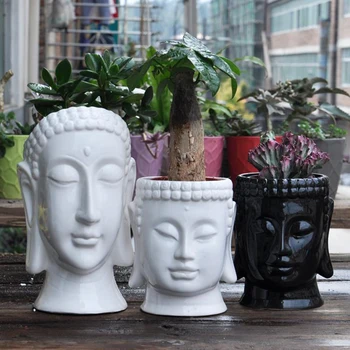 

Buddha concrete flowerpot molds desk decoration garden planter dies Succulent plants pot holder moulds