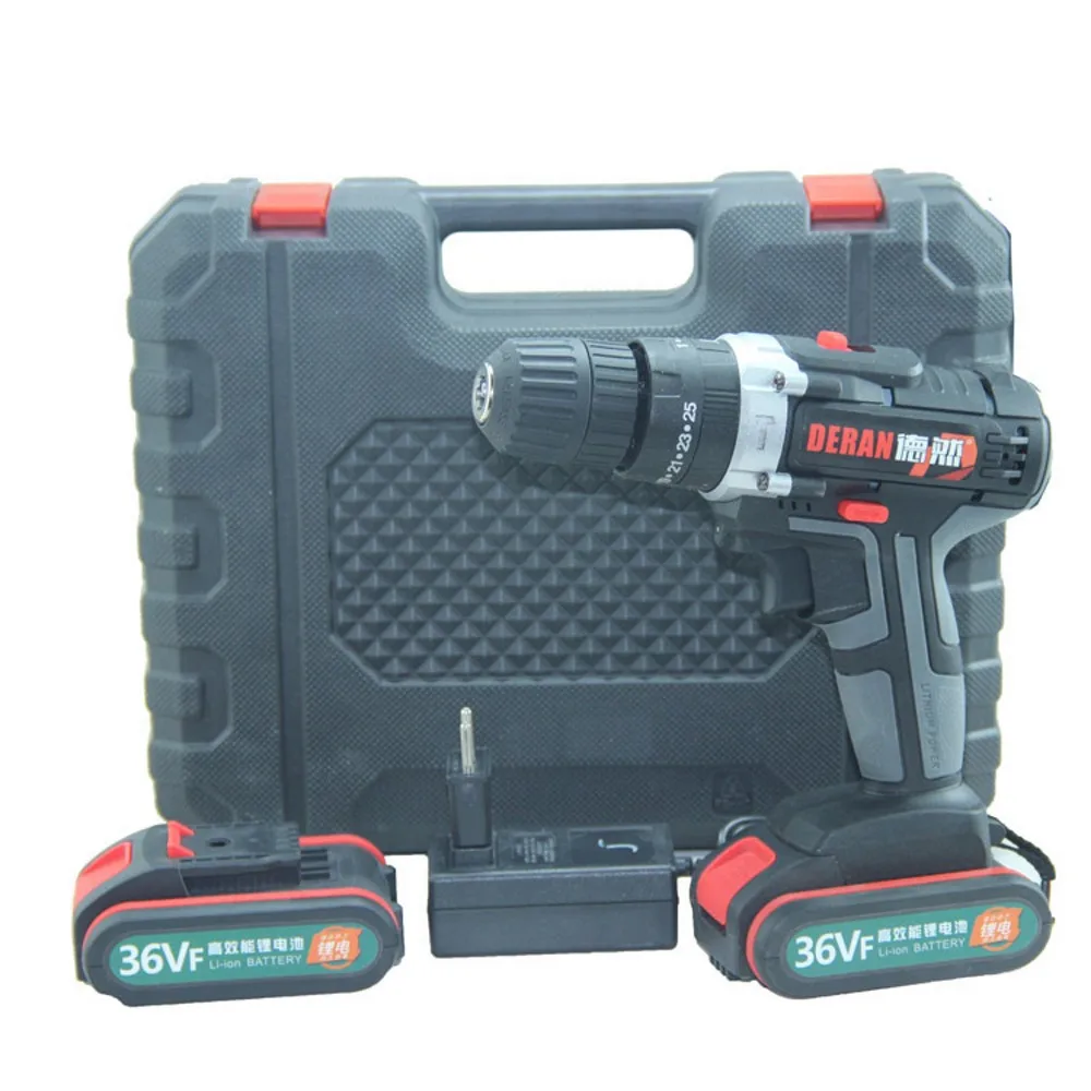 

36V Electric Drill Screwdriver Cordless Impact 2 Speed DIY Electric Screwdriver with Flashlight 6500mah Rechargeable Power Tools