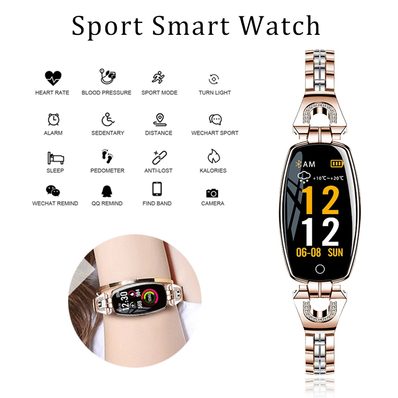 Blood Pressure Smart Bracelet Women Activity Fitness Tracker Heart Rate Connected Watch Professional Waterproof Wristband | Электроника