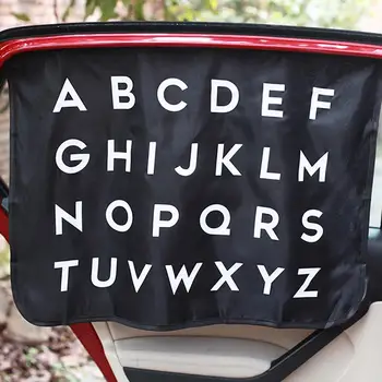

INS Style Car Curtain Sunshade 26 Letter Style Multi-function Children Learning Curtain Magnet Absorption Door Sun Shade
