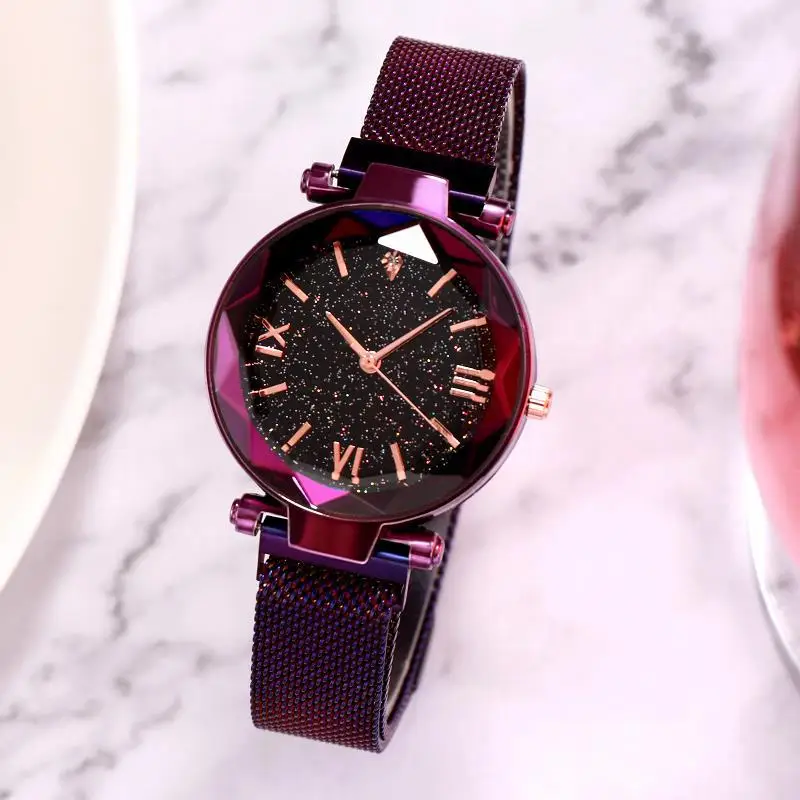 

Fashion Luxury Women Watches Milan Magnet Alloy Strap Roman Numberal Starry Sky Ladies Clock Quartz Wristwatch Relogio Feminino