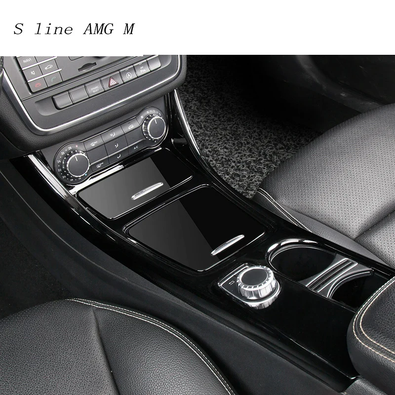 Стайлинга автомобилей центральной Управление украшения Стикеры для Mercedes Benz CLA C117 GLA X156 стакана воды Storage обшивки авто аксессуары