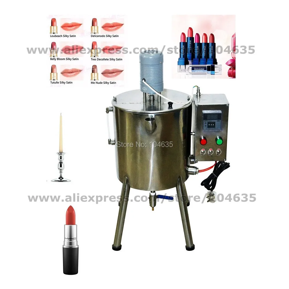 

Semi Automatic Lipstick Filling Machine Heating Stirring Cosmetic Lipgloss Polish Cream Paste Candle Wax Making Packing Machine