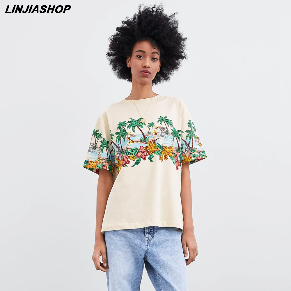 

Casual beige Tshirt for girls cotton O neck regular short sleeve holiday summer tops bloggers designer style female vestidos