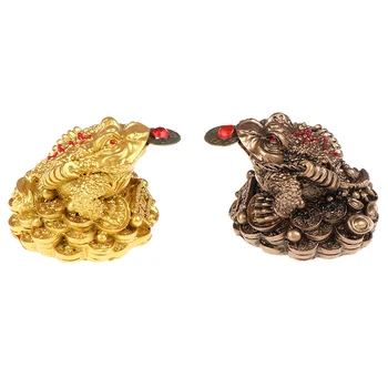 

Feng Shui Toad Money LUCKY Fortune Wealth Chinese Golden Frog Toad Coin Home Office Decoration Tabletop Ornaments Lucky Gifts