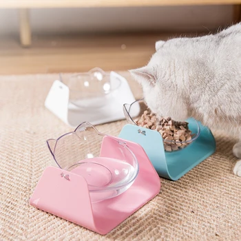 

OUYXR Non-slip Cat Bowls Mascotas single Bowls With Raised Stand Pet Food&Water Bowls For Cats Dogs Feeders Pet Products