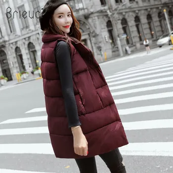 

Plus Size Down Vests Woman Down Waistcoat Women Down Vest Female Oversized Hooded Abajo Chaqueta Lady Winter Slim Long Doudoune