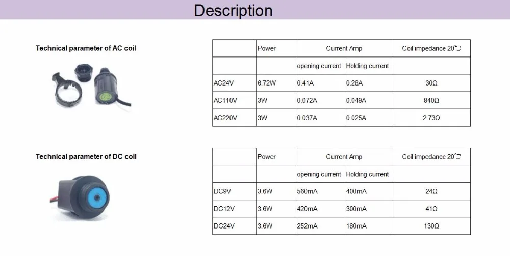 Сельское хозяйство орошения клапан воды Соленоидный клапан катушки DC12V AC220V AC110V DC Блокировка