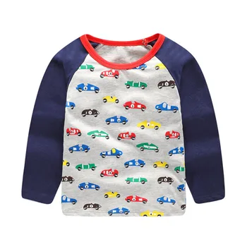 

Jumping meters Long Sleeve Boys Cars T shirts Cotton New Arrival Baby Boys Clothes Autumn Spring T shirts for Kids Boys Tops
