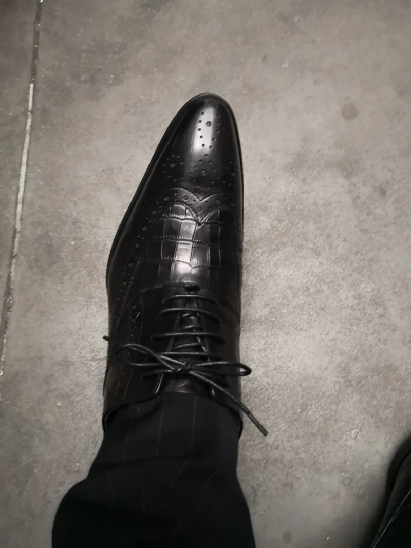 Wingtip Аллигатор Броги черные офисные туфли-оксфорды из кожи питона мужские свадебные змеиные брендовые Роскошные туфли из крокодиловой кожи змеиная кожа