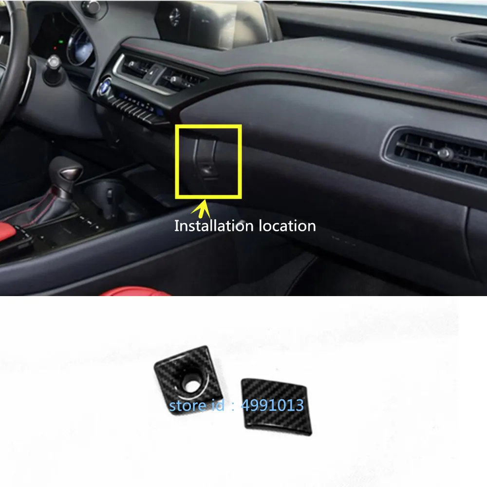 

Car sticker storage handle bowl dashboard co-pilot Glove box ring sequins front panel 2pcs for Lexus UX 200H 250H 260H 2019 2020