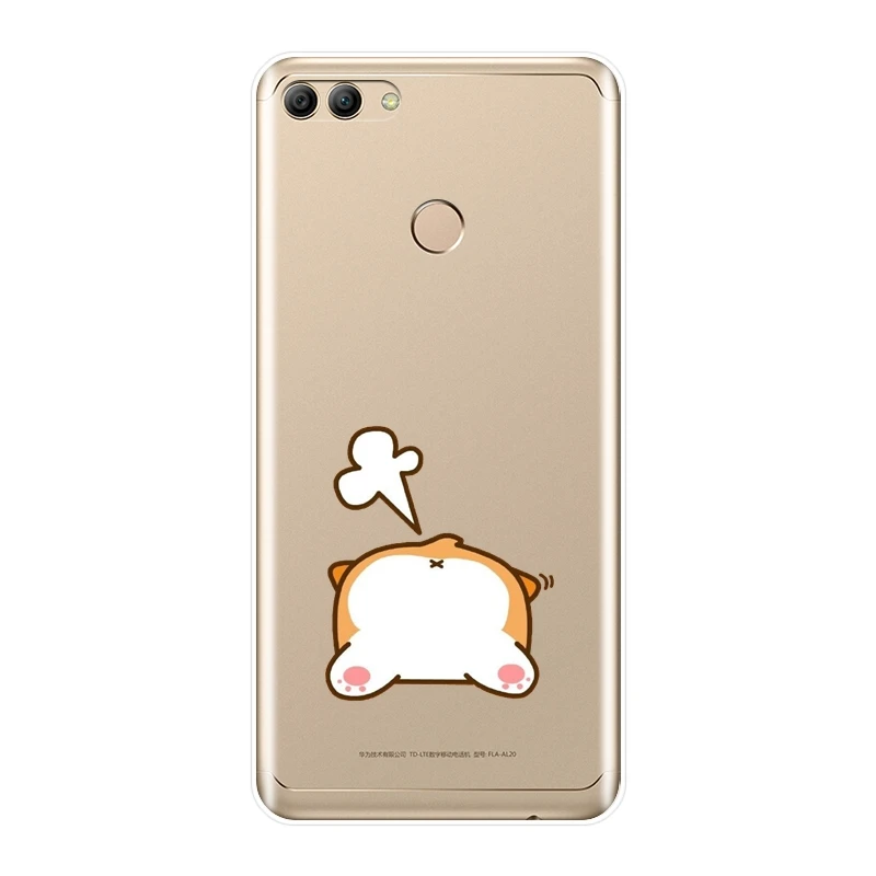 Девушка для huawei Y5 Y6 Y7 Prime 2017 2018 Y9 2019 чехол силиконовый корги милая собака мягкая