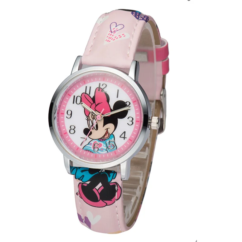 Genuine Disney Brand Mickey Minnie Cartoon Quartz Fashion Child Watches Kid Simple Lovely Watch For Girl Boy Gift Box Time Clock