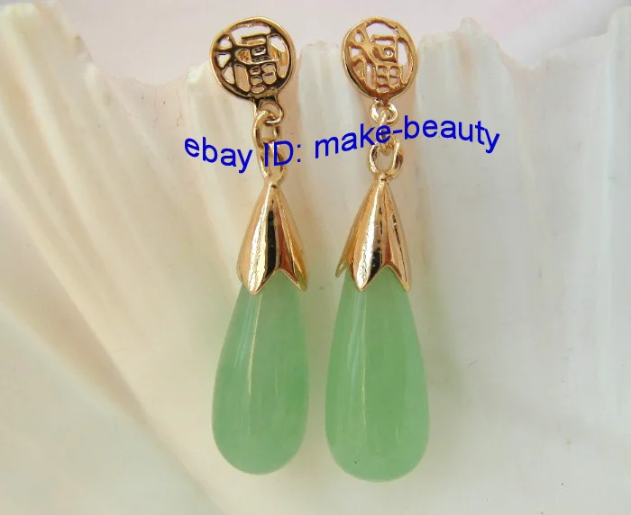 -Ювелирные изделия Дубай турецкие африканские бусы серьги GP 8 мм зеленый