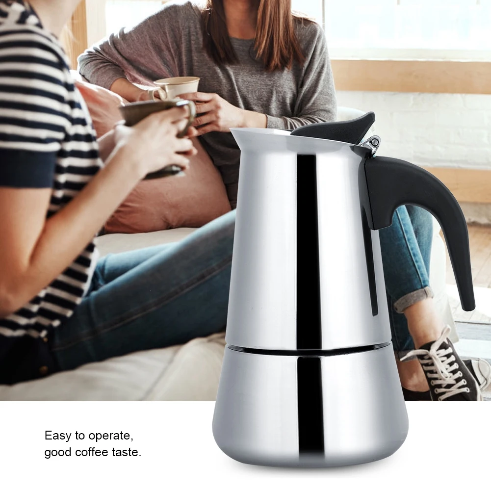 Портативный кофейник из нержавеющей стали Moka для эспрессо