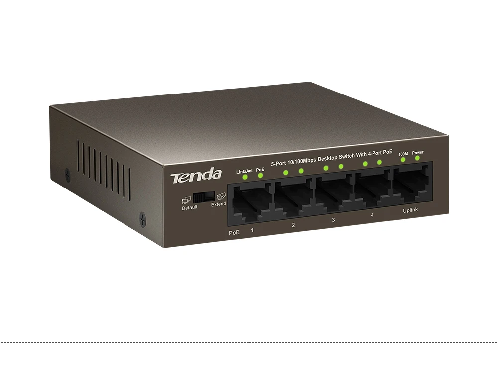 Tenda TEF1105P-4-63W Ethernet сетевой коммутатор gigabit 10/100 Мбит/с 5-Порты и разъёмы POE Мощность Вход 51V 1.25A сети подключи и играй, прочная и надежная