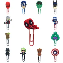 1 шт. Мультяшные закладки Мститель Дэдпул Грут Джокер скрепки Spierman держатель для страниц школьные канцелярские принадлежности для детей подарок на день рождения