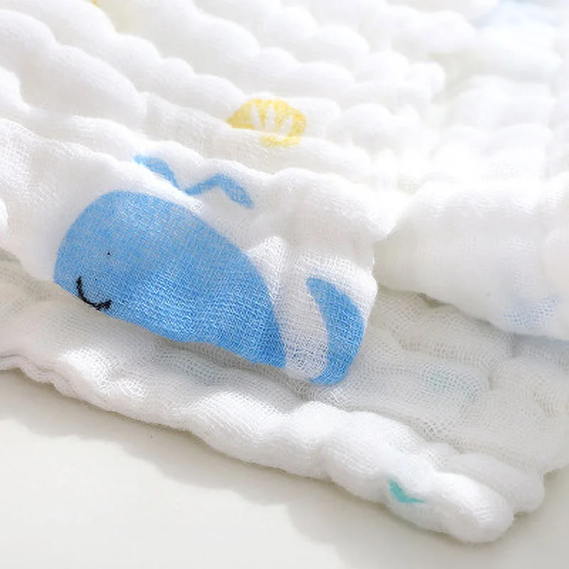 30*30 см детское квадратное полотенце Pumi из чистого хлопка от 0 до 24 месяцев 6 слоев марлевого пузыря полотенце из пряжи для детей