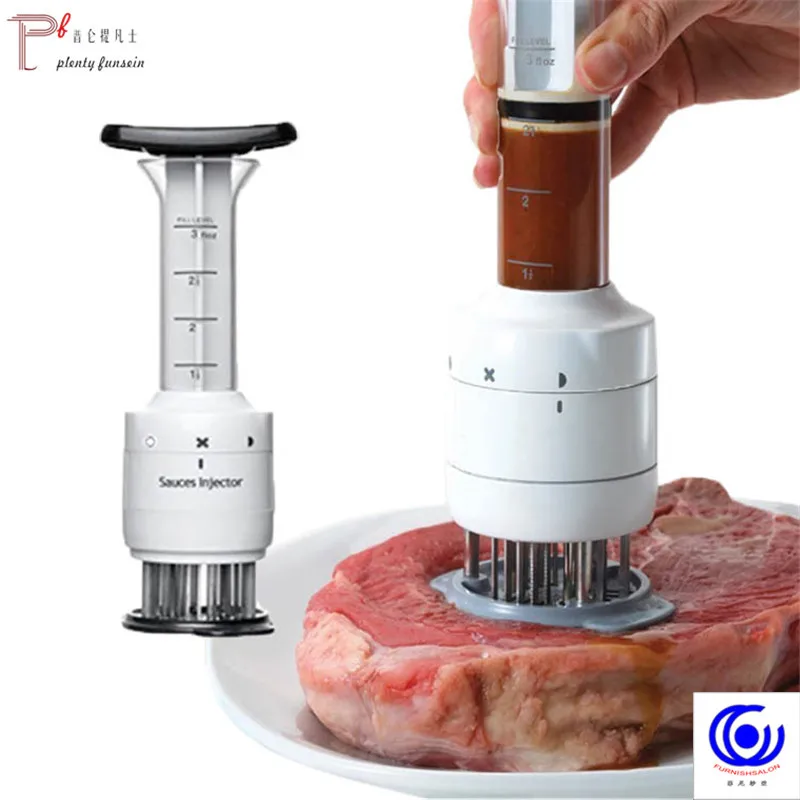 

Stainless Steel Multifunctional Meat Tenderizer Needle probe Steak Injector Marinade Flavor Syringe BBQ Kitchen Tools