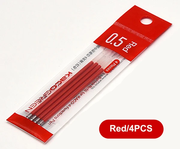 Xiaomi KACO 4 в 1 многофункциональная ручка-s 0,5 мм черный синий зеленый красный стержень сменный гелевый ручка Механическая ручка-cil японские чернила для офиса и школы - Цвет: Красный
